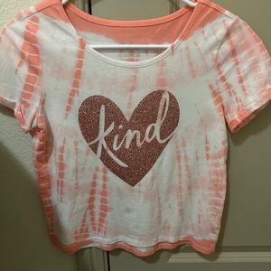 justice pink and white tie dye top!